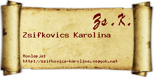 Zsifkovics Karolina névjegykártya
